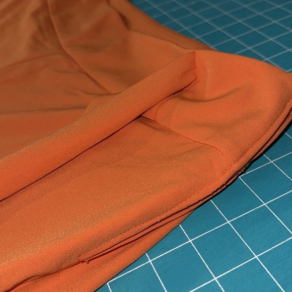 NY&CO 7th Avenue Orange High Waist Wide Leg Trousers w/ Stylish Side Tie Size M - Picture 4 of 11